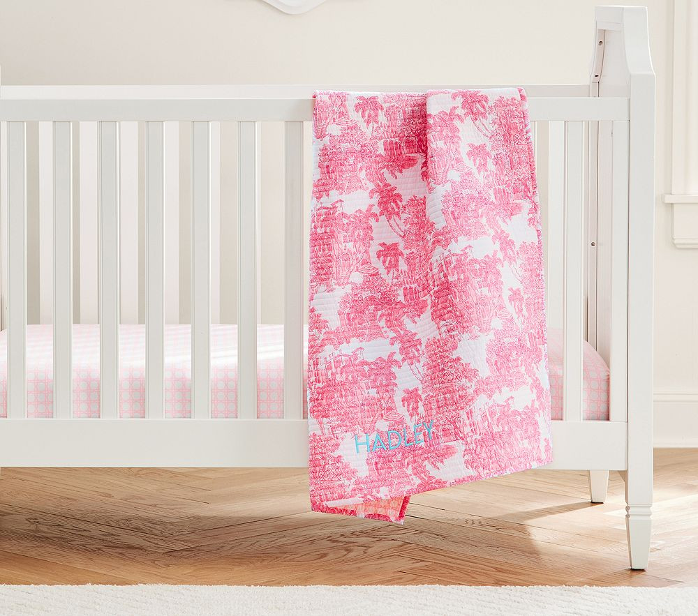 Lilly Pulitzer Anniversary Toile Baby Quilt | Pottery Barn Kids