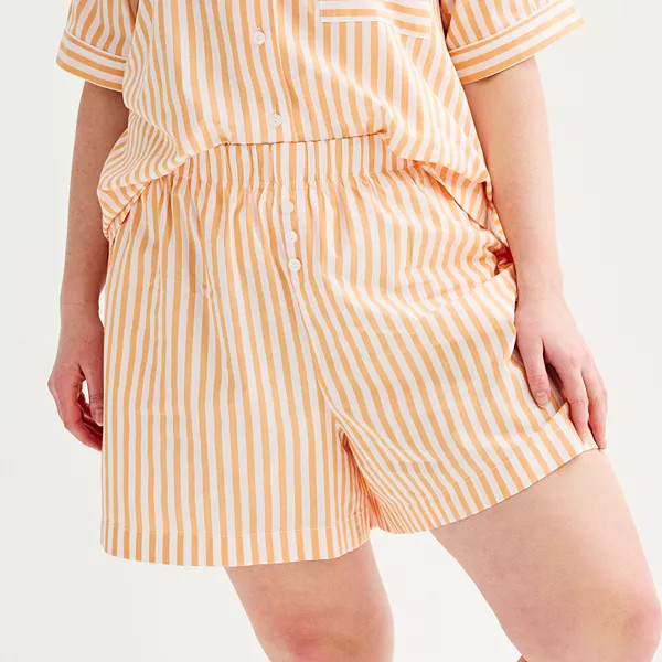 Women's Sonoma Goods For Life® Striped Poplin Boxer Pajama Shorts | Kohl's