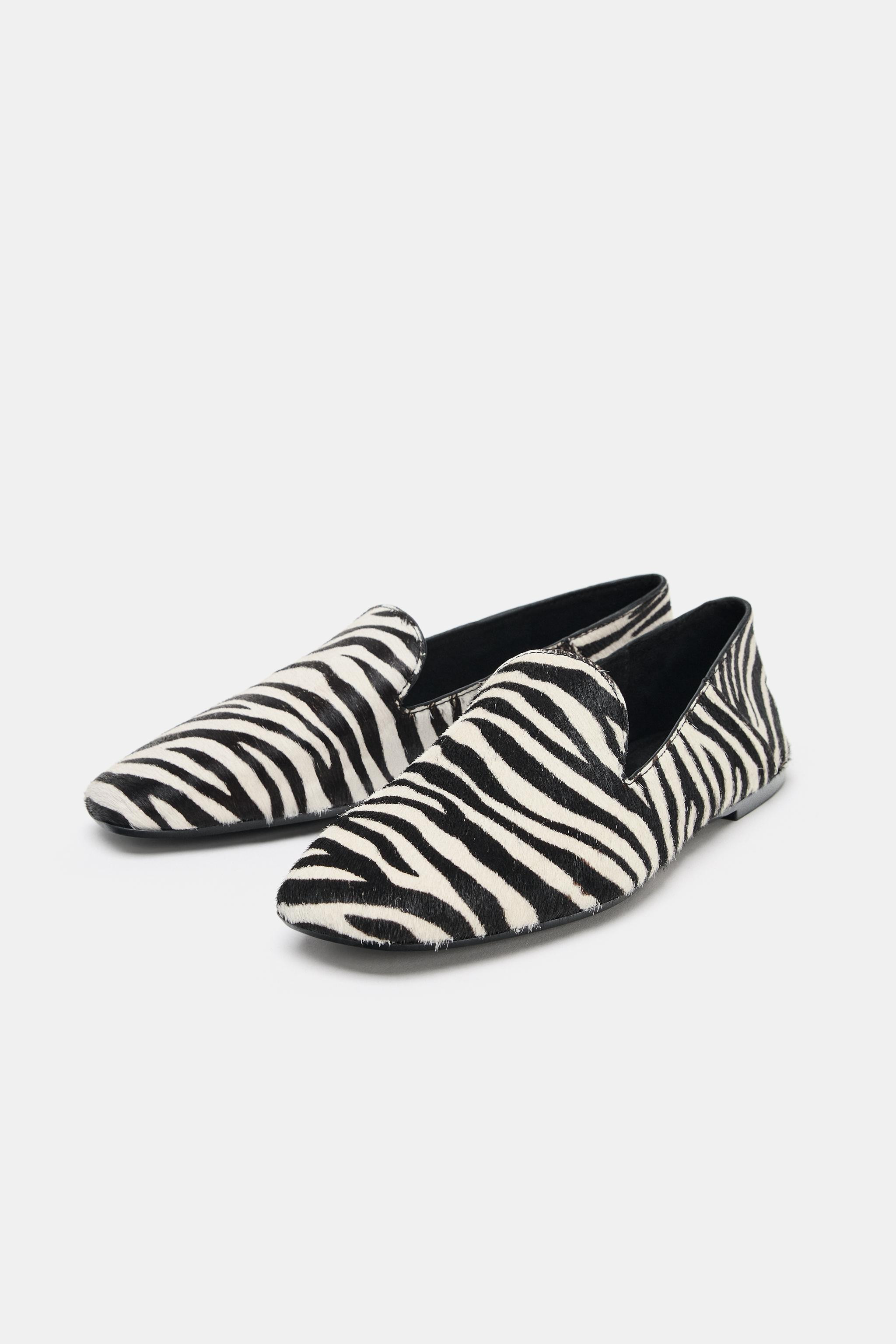 MOKASSIN AUS LEDER MIT ANIMALPRINT | Zara US