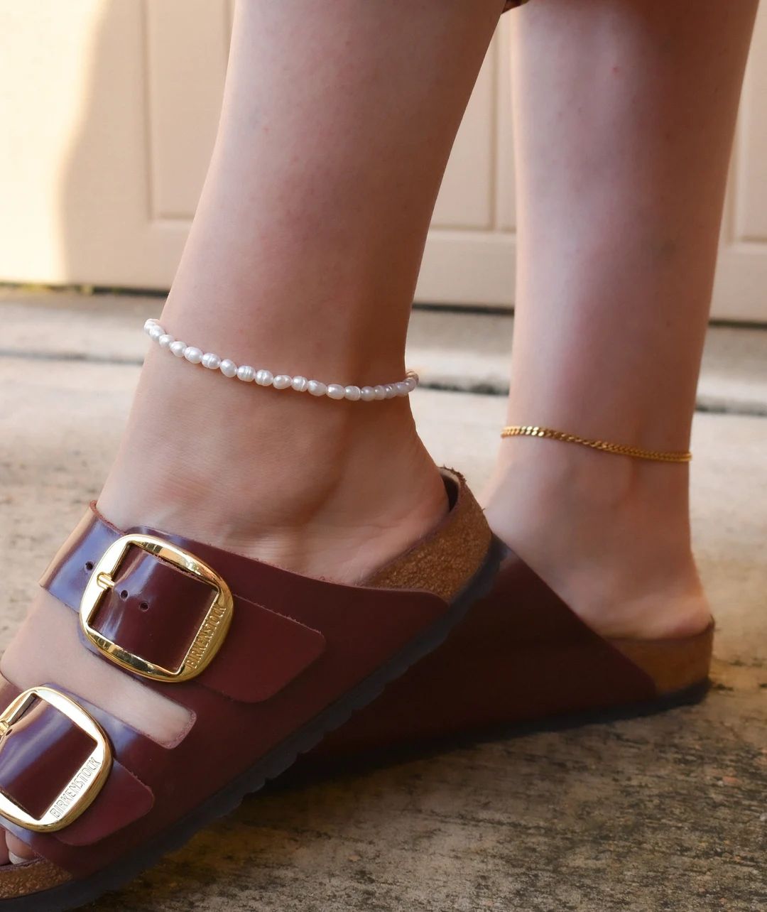 Pearl Anklet, Gold Filled Anklet, Women Anklet, Herringbone Anklet, Gold Filled Chain Anklet, Bod... | Etsy (US)