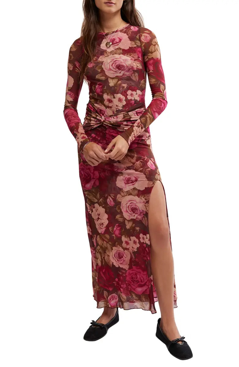 Free People Gianni Long Sleeve Stretch Mesh Body-Con Dress | Nordstrom | Nordstrom