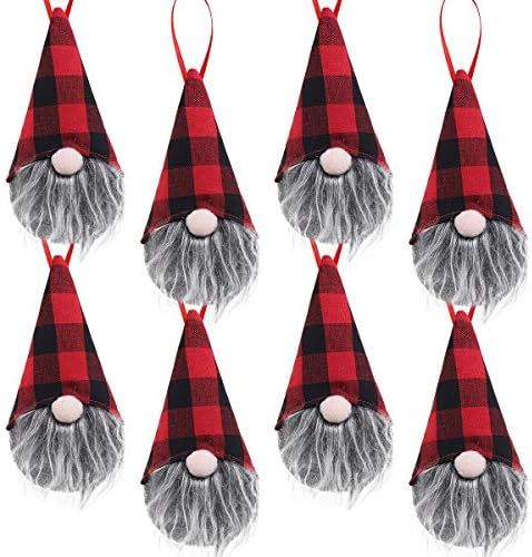 Amazon.com: Ivenf Christmas Decorations, 8 Pack 5.5 inches Handmade Plush Tomte Gnome Hanging Dec... | Amazon (US)