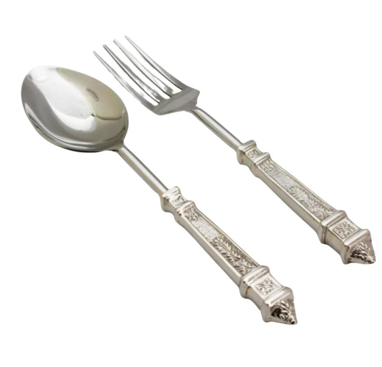 Silver Pagoda Salad Servers | The Enchanted Home