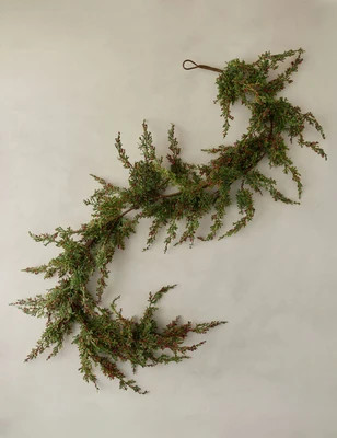 Faux Cypress Garland with Red Berries by Creative Co-Op, Green and Red | Lulu and Georgia 