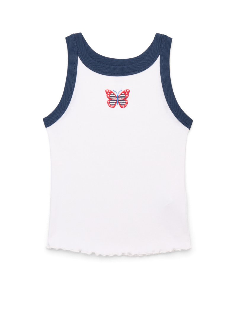 Way to Celebrate! Girls Americana Butterfly Tank Top, Sizes 4-18 - Walmart.com | Walmart (US)