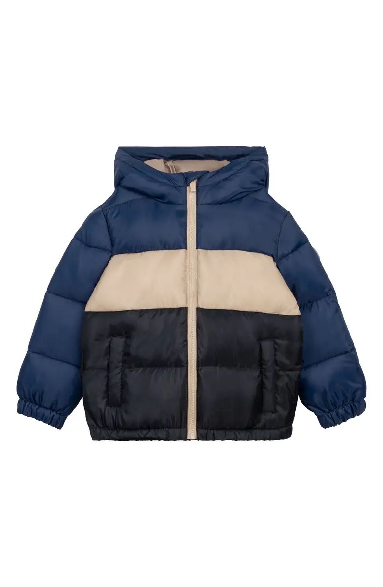 MILES THE LABEL Colorblock Hooded Quilted Packable Parka | Nordstrom | Nordstrom