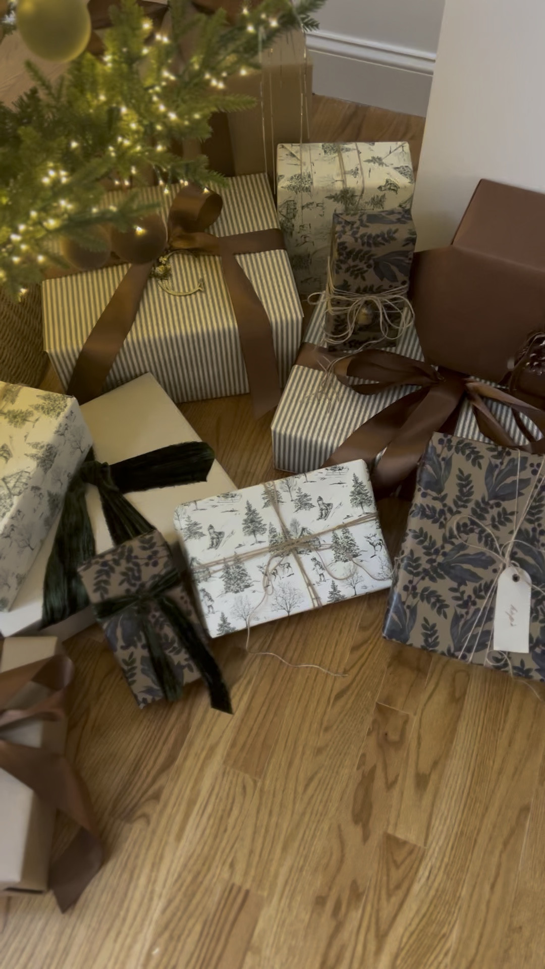 Gift wrap and ribbon! I use a formula every year to keep my wrappings looking designer like! 

2 solids (light & dark)
1 geometric pattern (stripes or gingham)
1 floral and/or seasonal print

Using similar colors and tones with this formula has endless possibilities!

#LTKHoliday #LTKWatchNow #LTKFindsUnder50