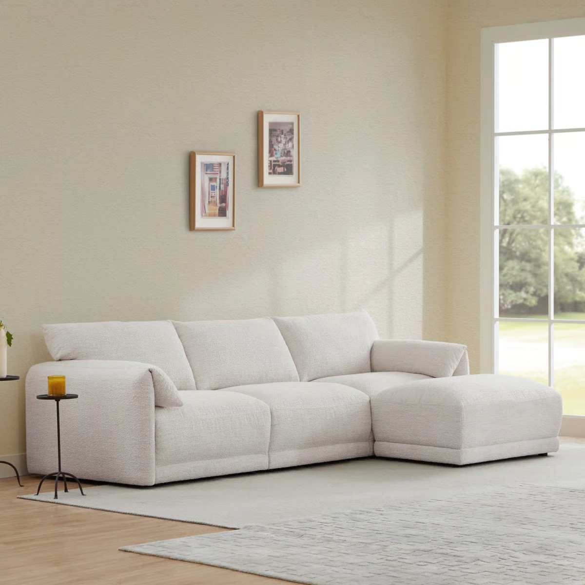 Bodhild 115.7'' Boucle 4 - Piece Modular Sectional with Ottoman | Wayfair North America