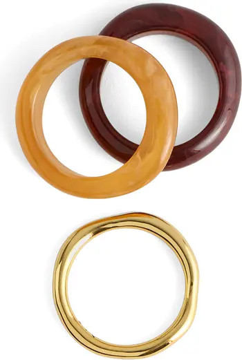 Set of 3 Sculptural Resin Stacking Rings | Nordstrom