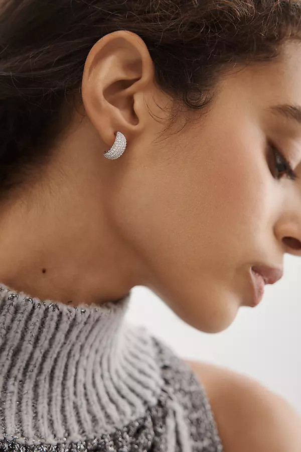 Glitzy Huggie Hoop Earrings | Anthropologie (US)