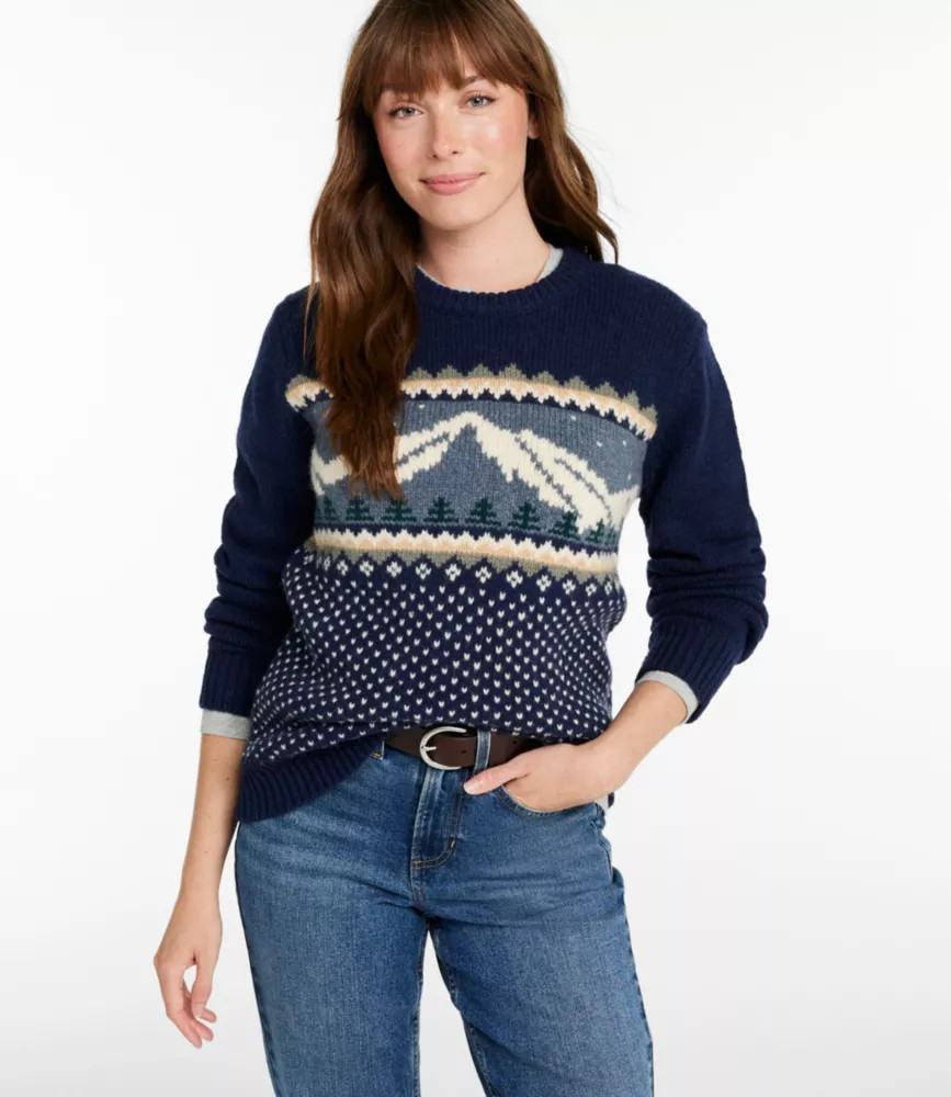 Women's Bean's Classic Ragg Wool Crewneck Intarsia Sweater | L.L. Bean