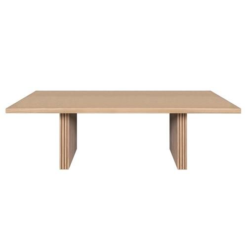 Thiago Rustic Lodge Natural Oak Wood Rectangular Dining Table - 86"W | Kathy Kuo Home