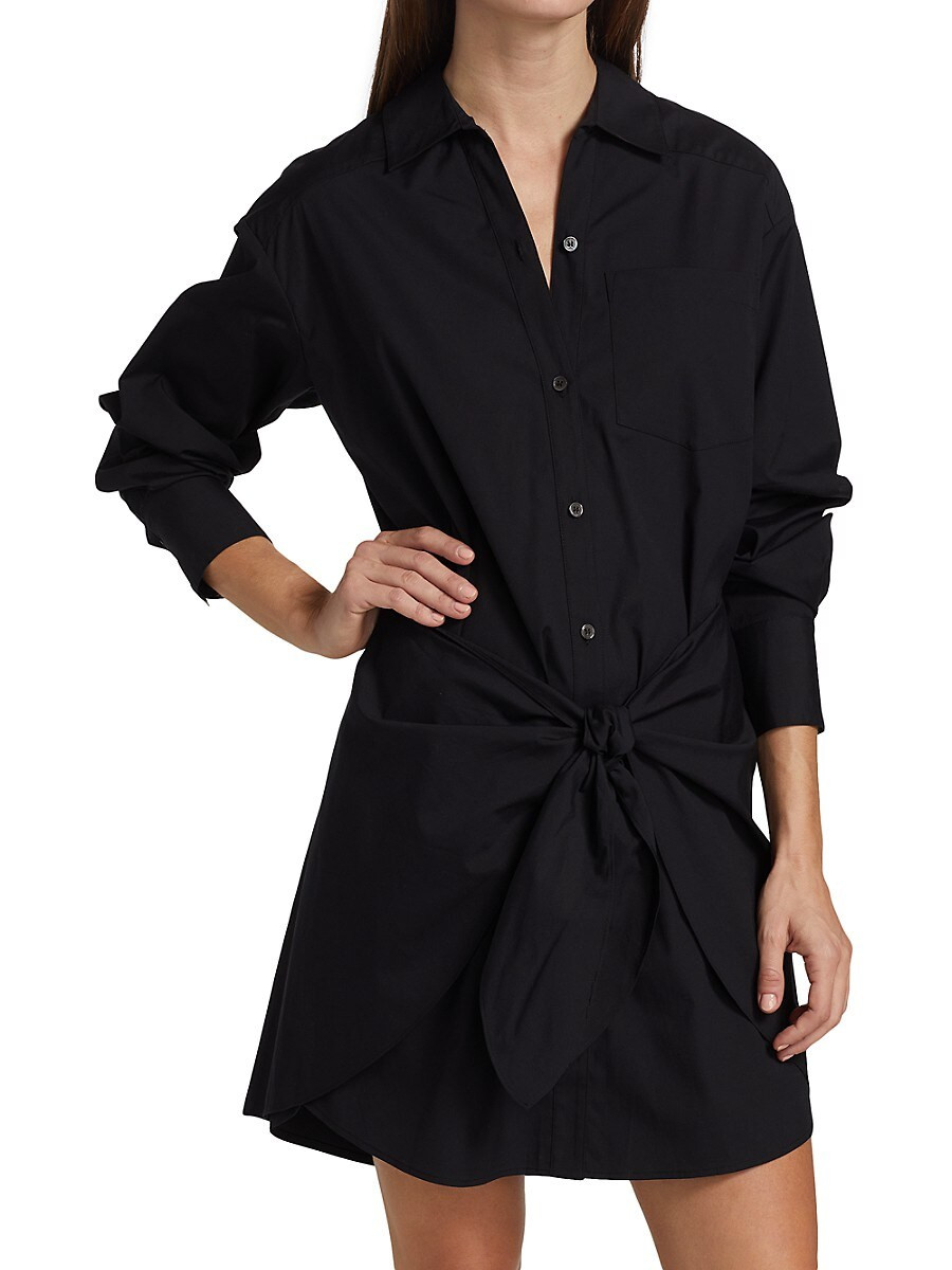 Veronica Beard Roanoke Cotton Poplin Shirtdress - Black - Size 2 | Saks Fifth Avenue OFF 5TH