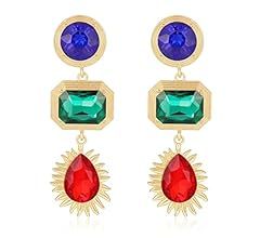 VANGETIMI Rhinestone Statement Drop Dangle Earrings for Women Vintage Crystal Dangling Chandelier... | Amazon (US)