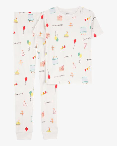 Kid 2-Piece Birthday 100% Snug Fit Cotton Pajamas - Ivory | Carter's Inc