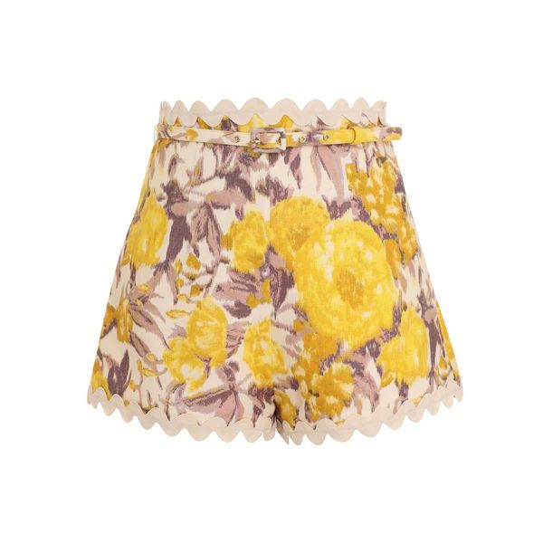 High Tide Ric Rac Short, Yellow Ikat Floral | The Avenue