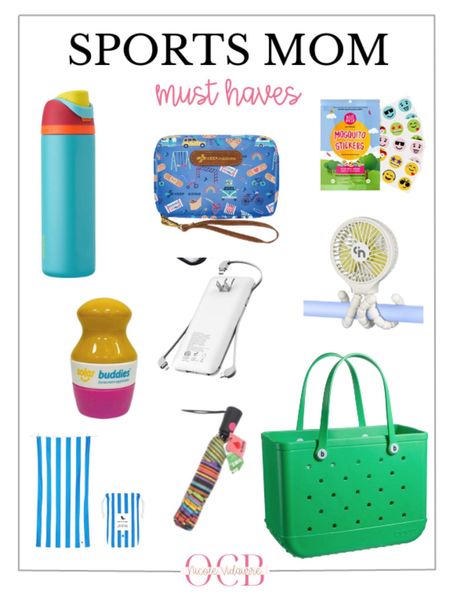 What I keep in my “sports mom” bag! 
Owala water bottle
First aid kit
Bug patches
Portable fan
Charging bank
Umbrella
Towel
Solar Buddies sunscreen applicator

#LTKkids #LTKfamily #LTKActive