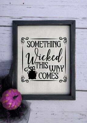 Halloween Sign Decor, Something Wicked This Way Comes, Spooky Wall Decoration  | eBay | eBay US