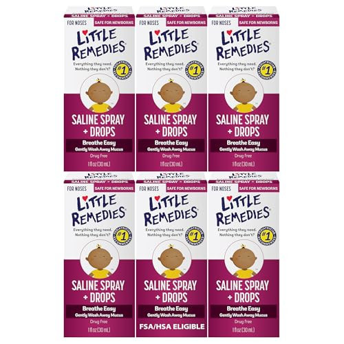 Little Remedies Sterile Baby Saline Nasal Spray and Drops, 1 Fl Oz, 6 Pk | Amazon (US)