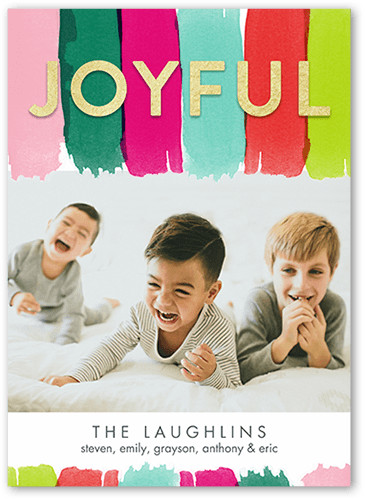 Brush Stroke Joy Holiday Card | Shutterfly