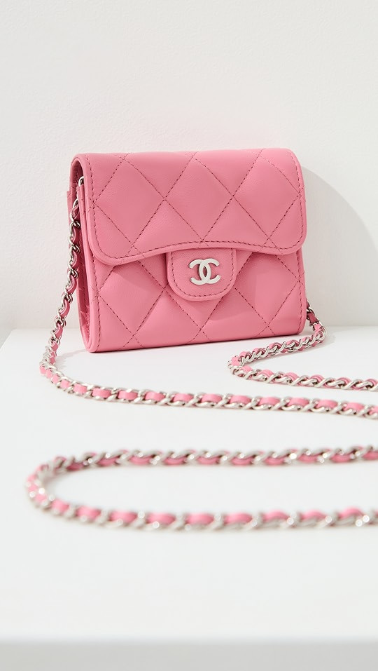 Shopbop Archive Chanel Mini Card Case With Chain, Lamb | SHOPBOP | Shopbop