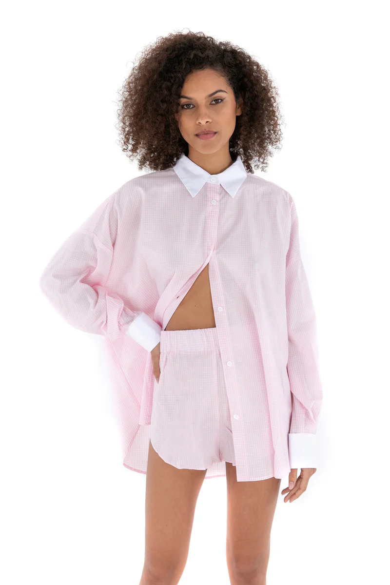 ANGELO SHORT ROSÉ GINGHAM | The Bar