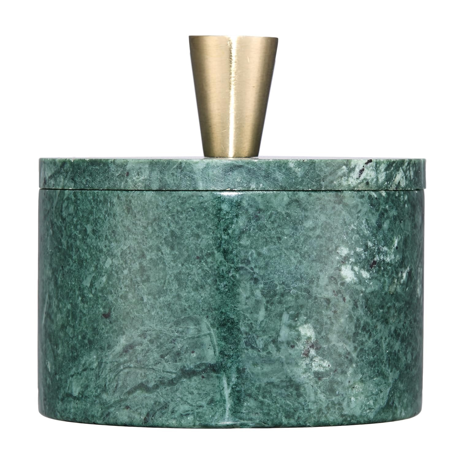 Queenza Green Marble Salt Cellar with Lid & Brass Knob - Natural Marble Spice Container for Kitch... | Amazon (US)