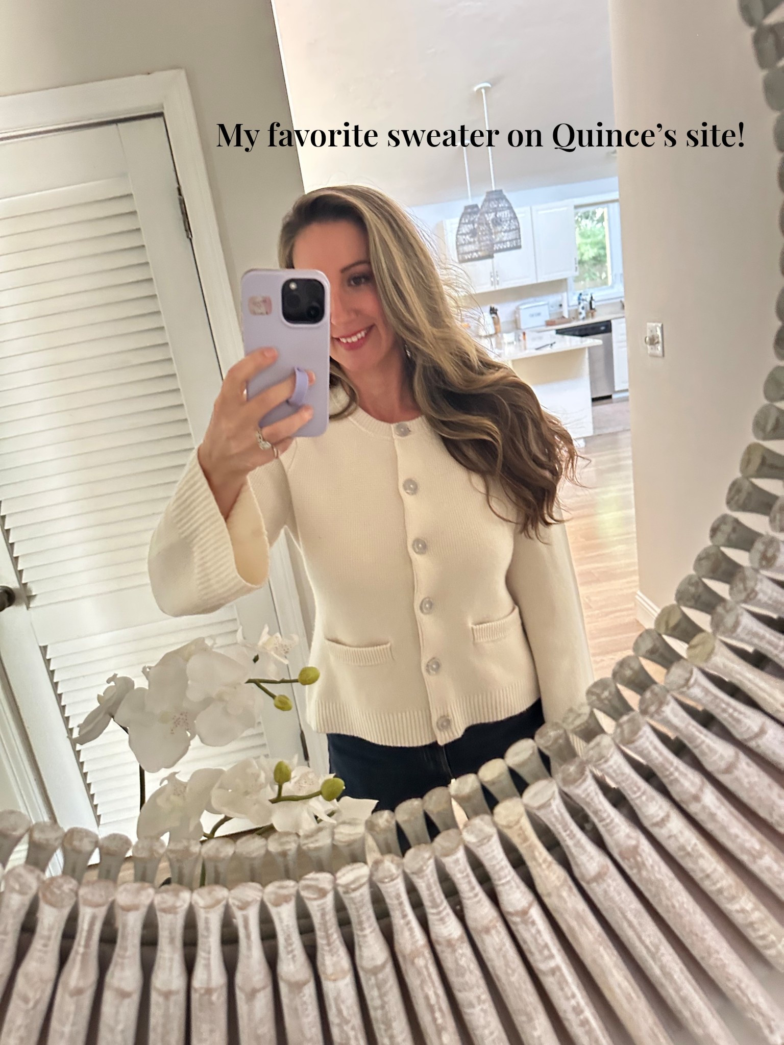 Super soft Mongolian cashmere sweater with cinched waist and slight bell sleeves. 
Comes in lots of colors. Also love their silk pants (great price), which they offer in colors that match the sweater. 

New customers can receive 10% off their first purchase with my code (screenshot and copy): INFG-25BRIANNEBOSTON10  

Fall sweater, winter sweater, fall style, casual style

#LTKWorkwear #LTKStyleTip