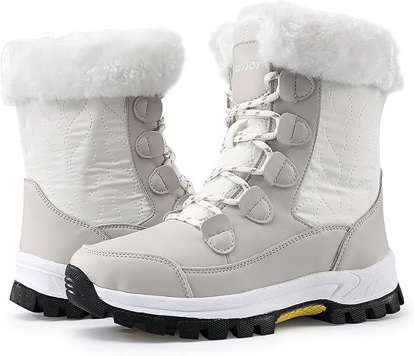 COOJOY Women's Waterproof Snow Boots Winter Mid Calf Shoes | Amazon (US)