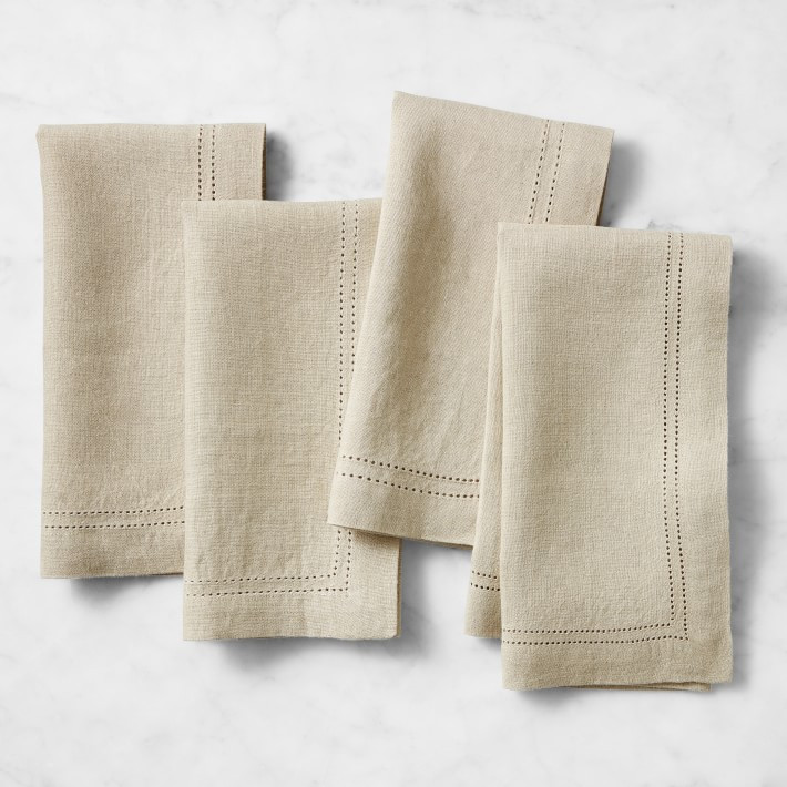 Linen Double Hemstitch Napkins | Williams-Sonoma