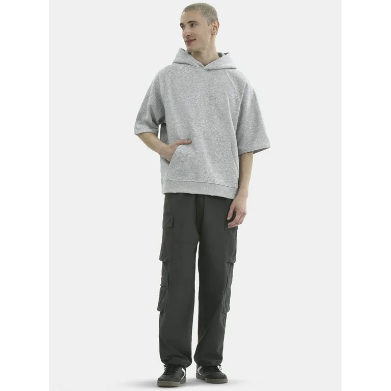 No Boundaries French Terry Pullover Hoodie with Short Sleeves, Men's and Big Men's - Walmart.com | Walmart (US)
