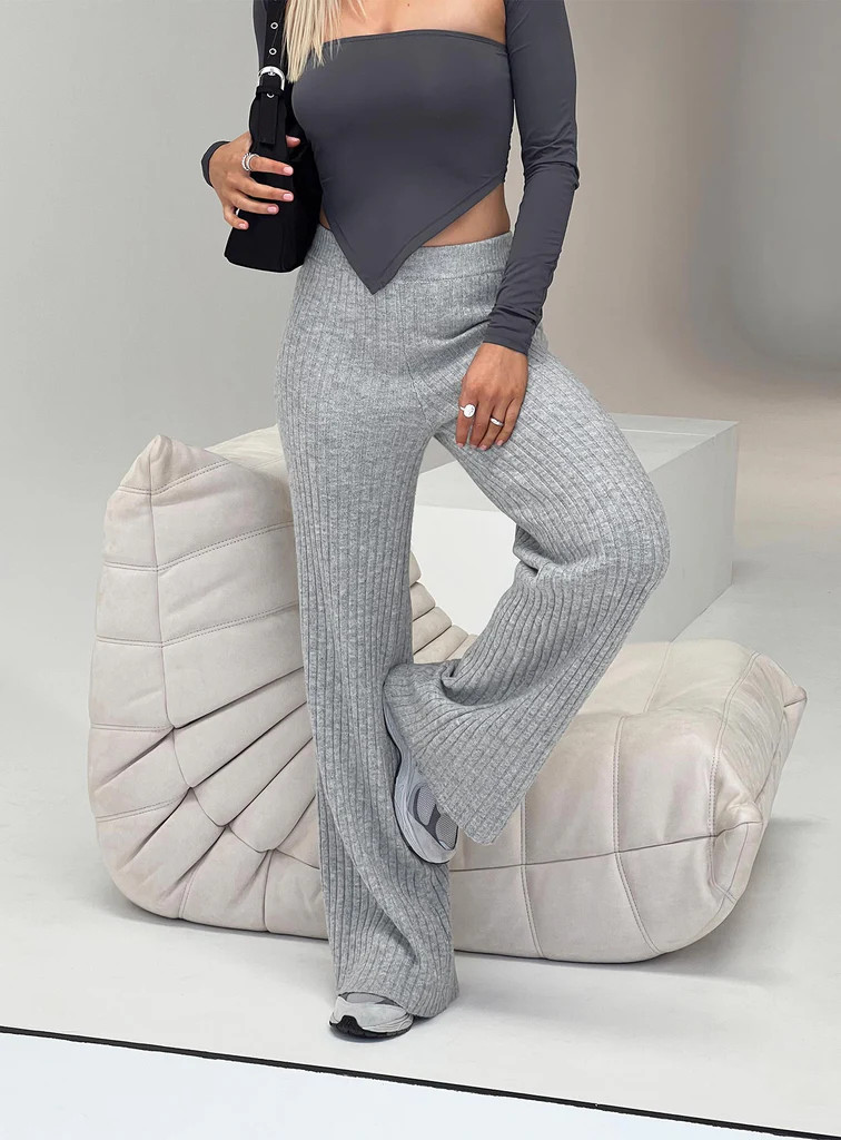 Montana Knit Pants Grey Marle | Princess Polly US