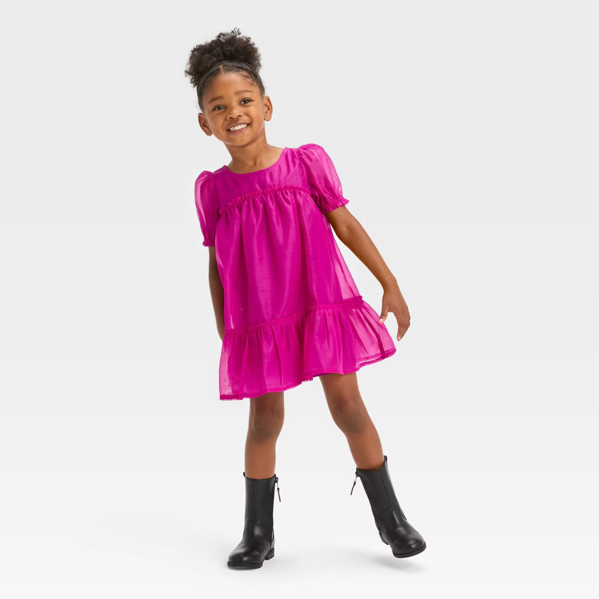 Toddler Girls' Dress - Cat & Jack™ Magenta Pink 3T | Target