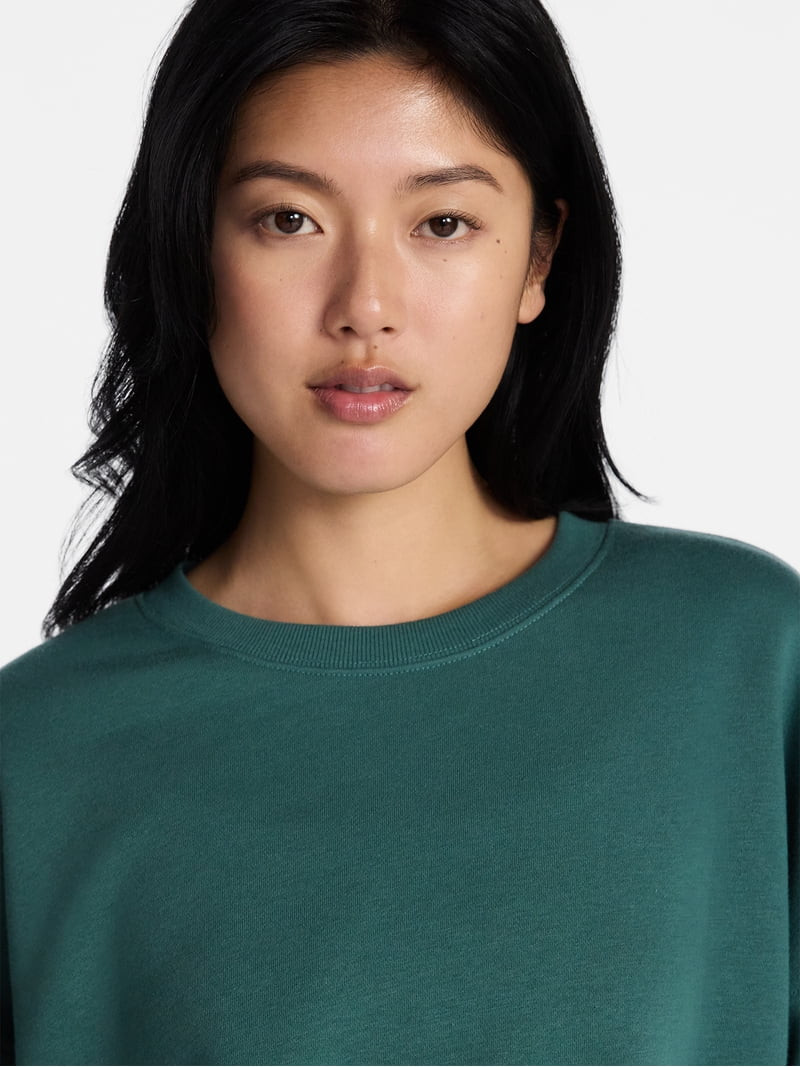 No Boundaries Boxy Fleece Sweatshirt, Midweight, Women's XXS-XXL | Walmart (US)