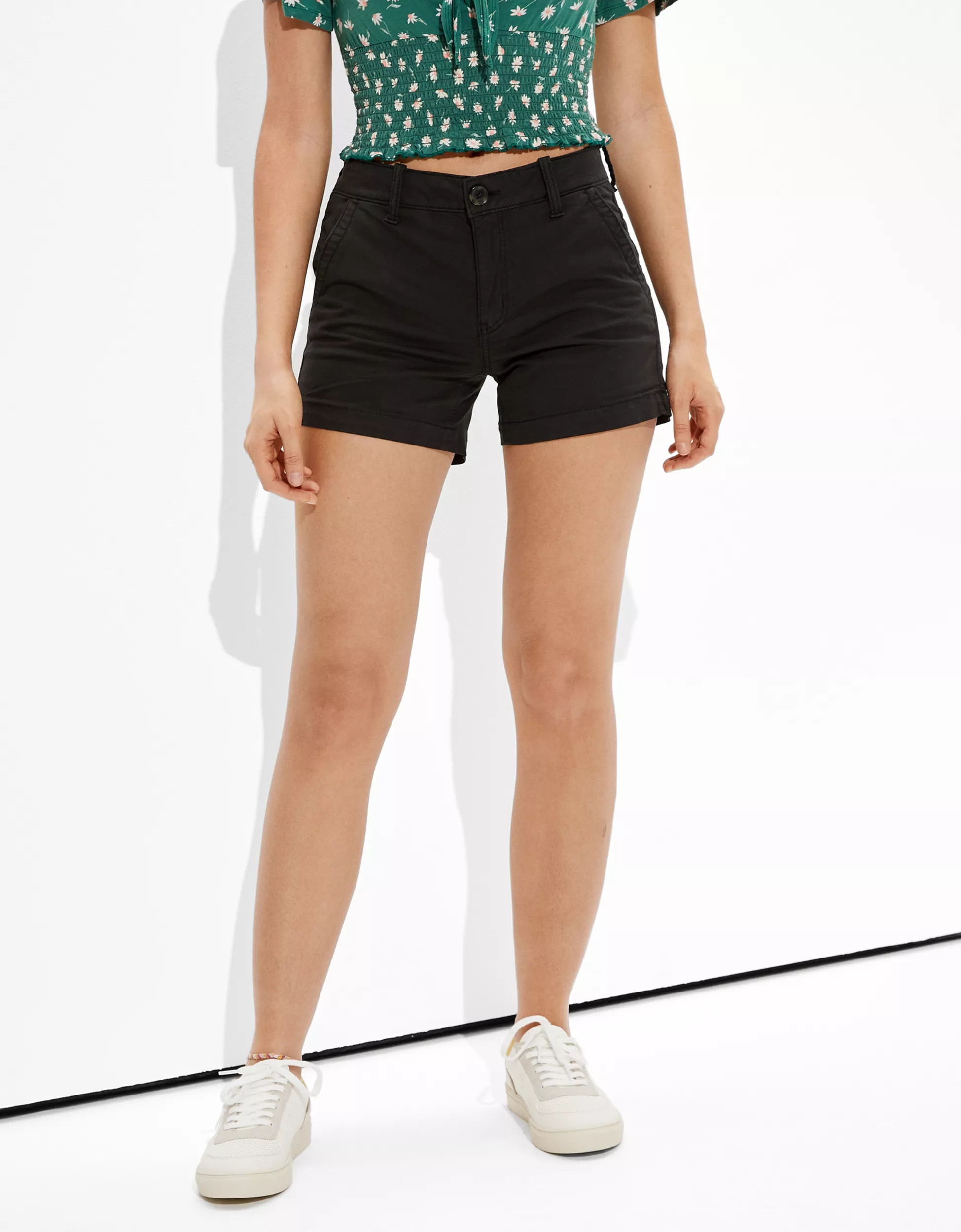 AE Khaki Midi Short | American Eagle Outfitters (US & CA)