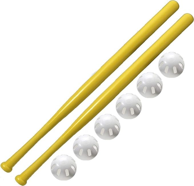 Wiffle Ball 2 Pack Wiffle 32" Bats and 6 Baseballs Official Size = 8 Pack | Amazon (US)