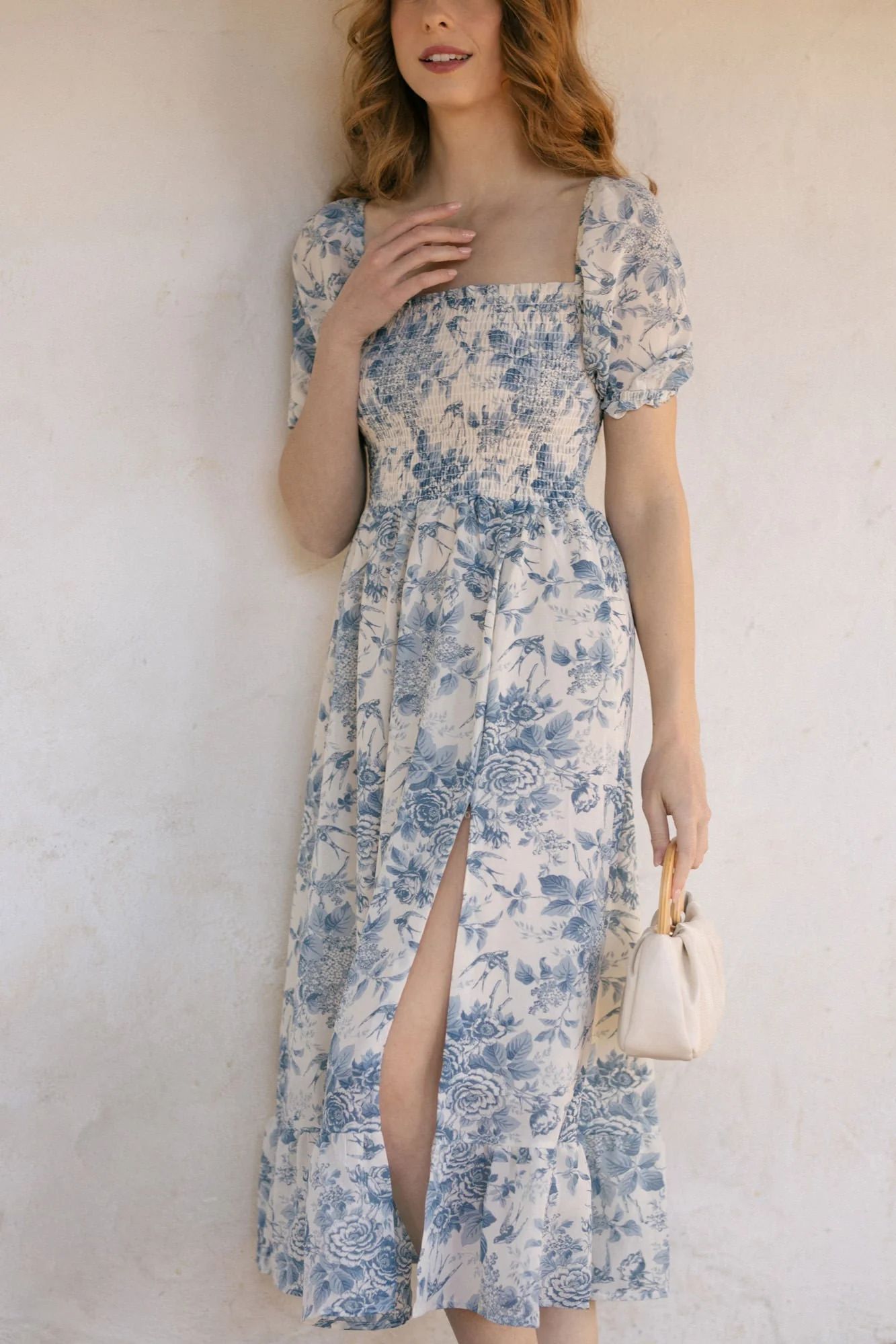 Zoey Smocked Midi Dress | Morning Lavender
