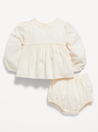 Long-Sleeve Clip-Dot Top & Bloomer Shorts Set for Baby | Old Navy (US)