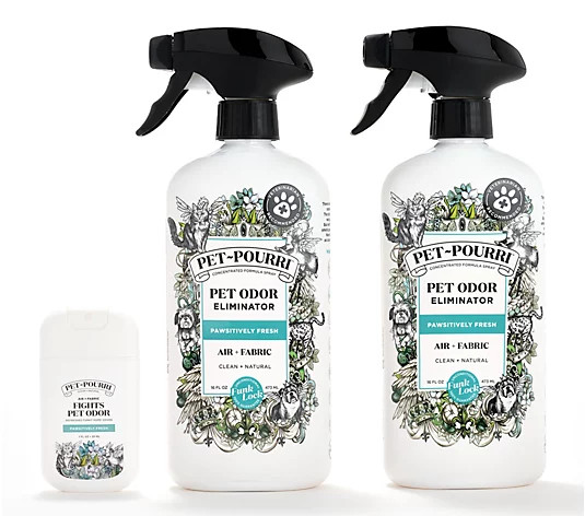 Pet Pourri Set of 3 Pawsitively Fresh Air & Fabric Spray - QVC.com | QVC