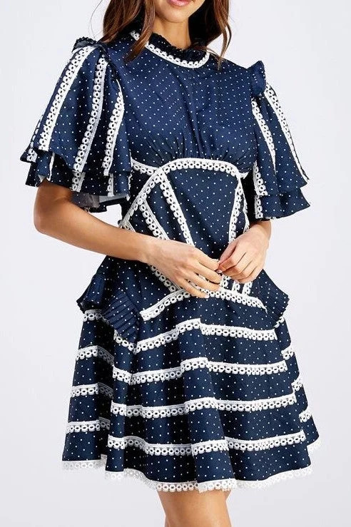 Ruruffle sleeve mini dress | Walmart (US)