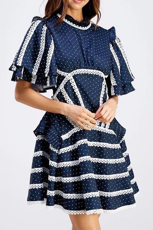 Ruruffle sleeve mini dress | Walmart (US)