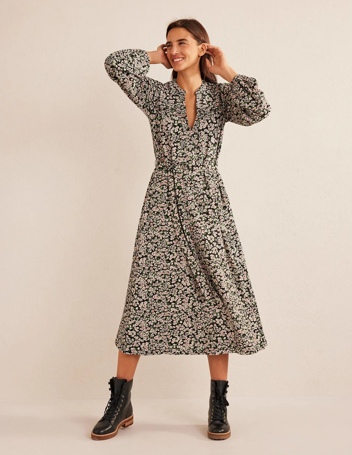 Notch Neck Jersey Midi Dress | Boden (US)