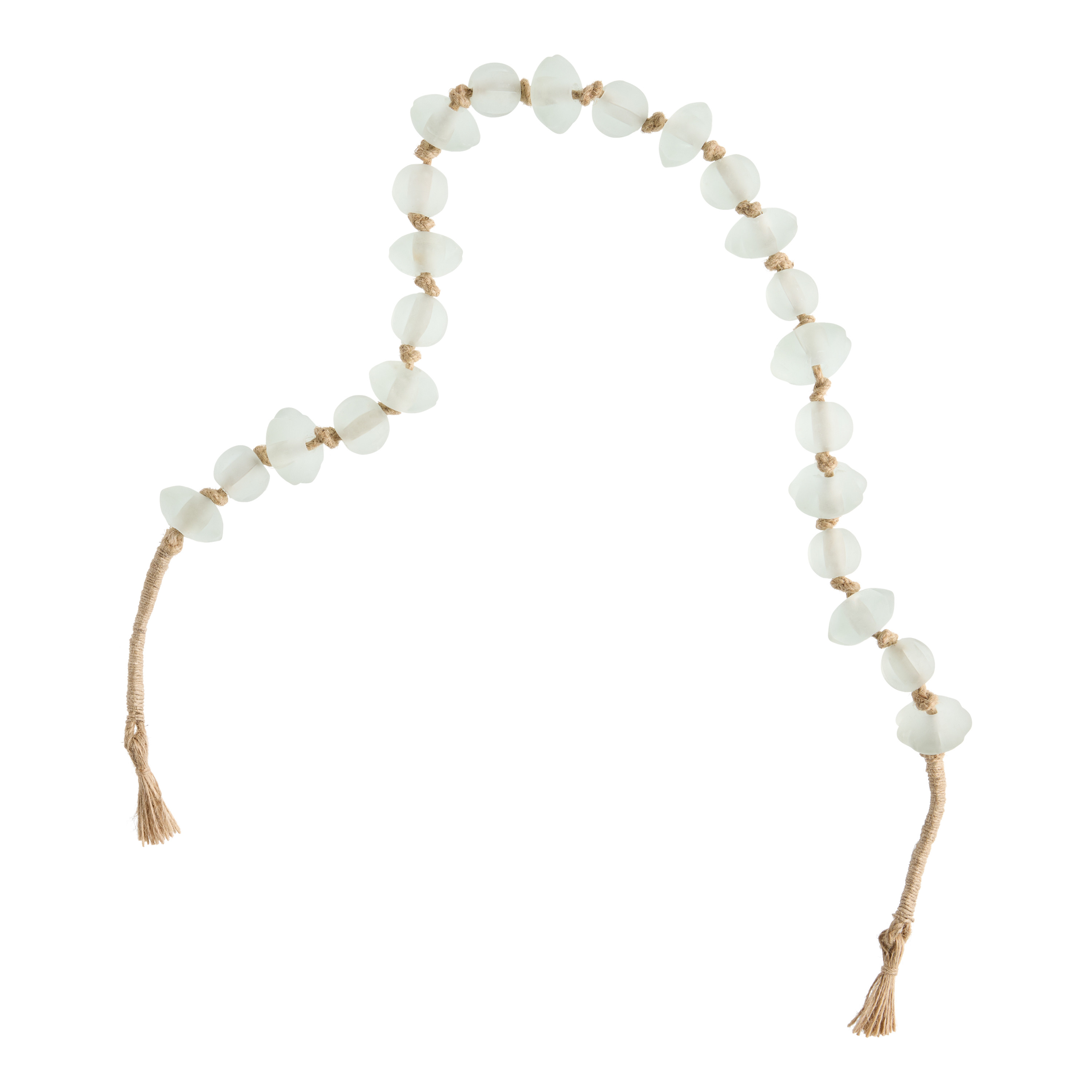Clear Frosted Glass Organic Bead Garland Decor | World Market