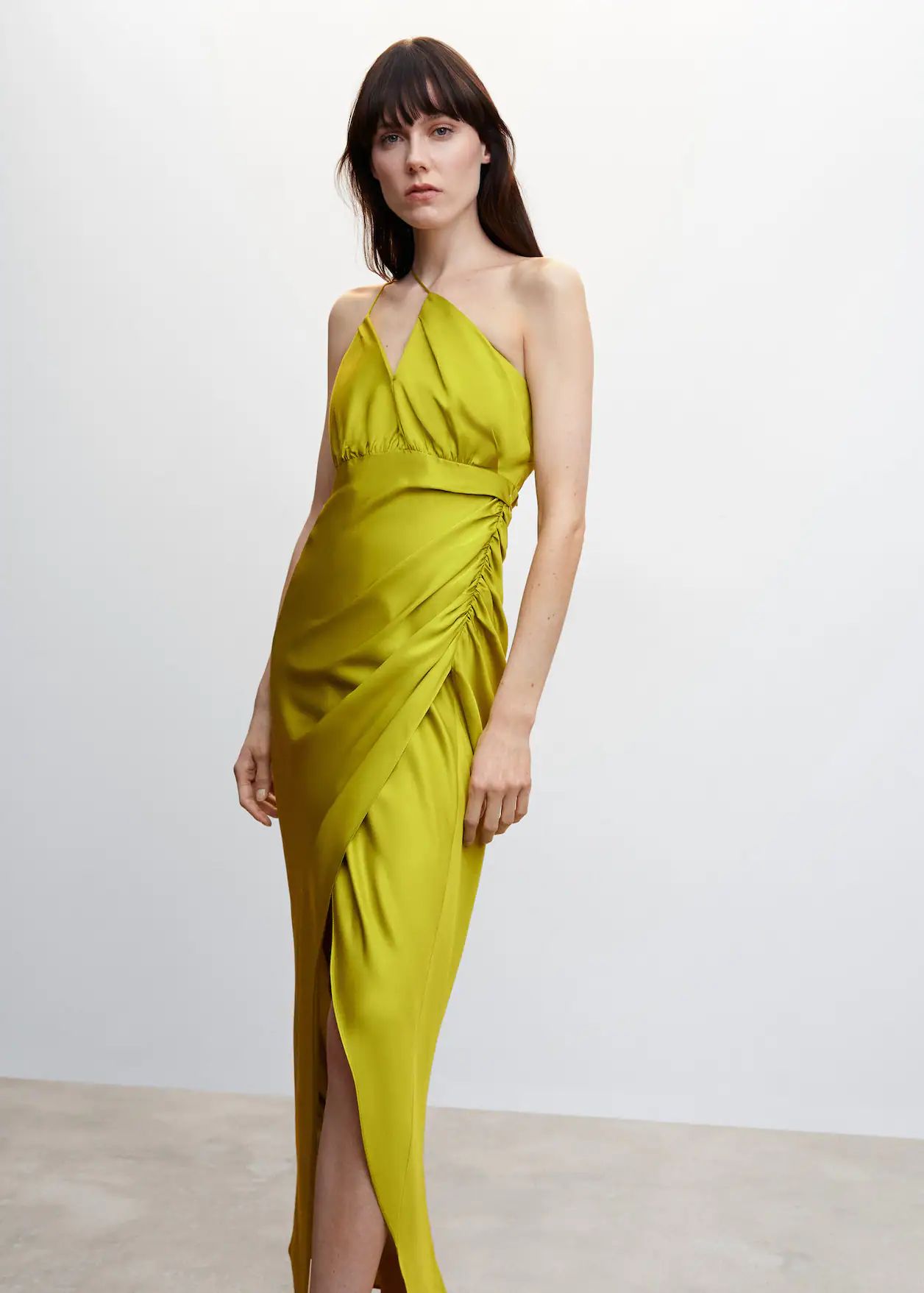 Asymmetrical satin dress | MANGO (US)