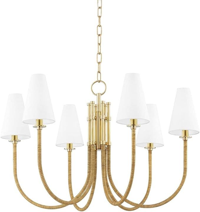 Hudson Valley Lighting 8732-AGB Ripley - 6 Light Chandelier, Aged Brass Finish with Belgian Linen... | Amazon (US)