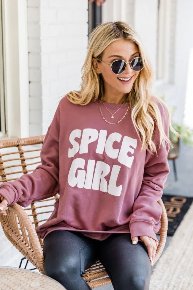 Spice Girl Mauve Graphic Sweatshirt | Pink Lily