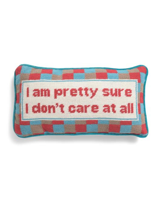 8x14 Dont Care Needlepoint Pillow | TJ Maxx