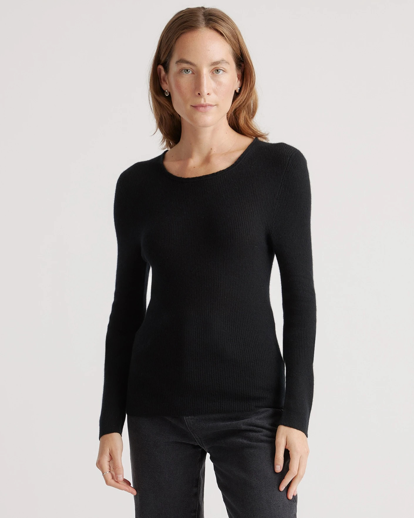 Featherweight Cashmere Ribbed Crewneck Sweater | Quince