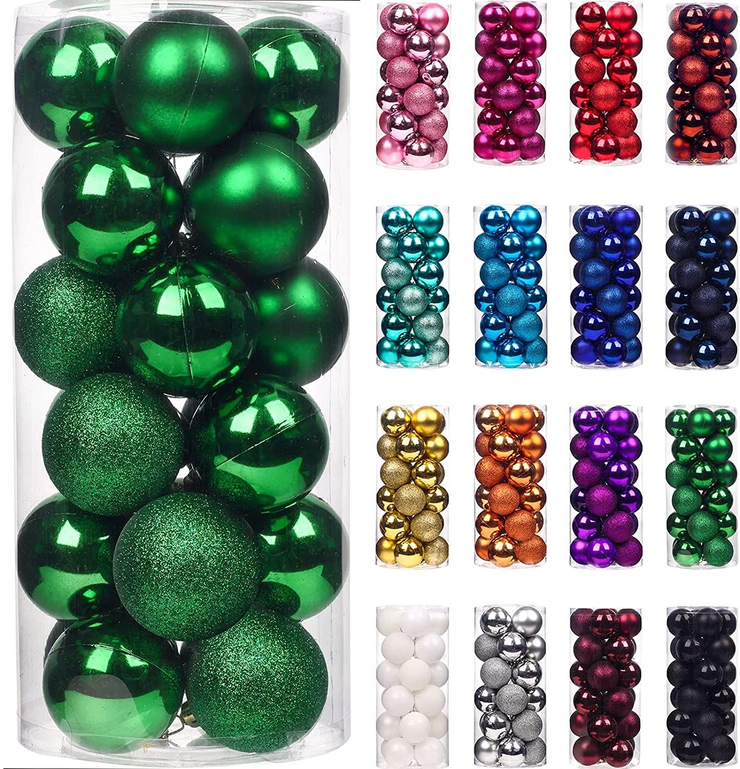 Emopeak 24Pcs Christmas Balls Ornaments for Xmas Christmas Tree - Shatterproof Christmas Tree Dec... | Walmart (US)