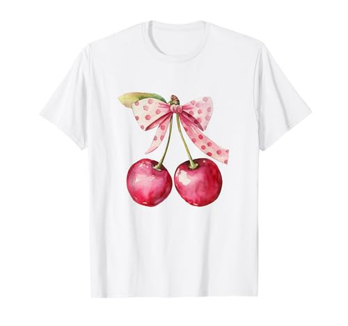 Coquette Bow with Cherry Kawaii Tee T-Shirt | Amazon (US)